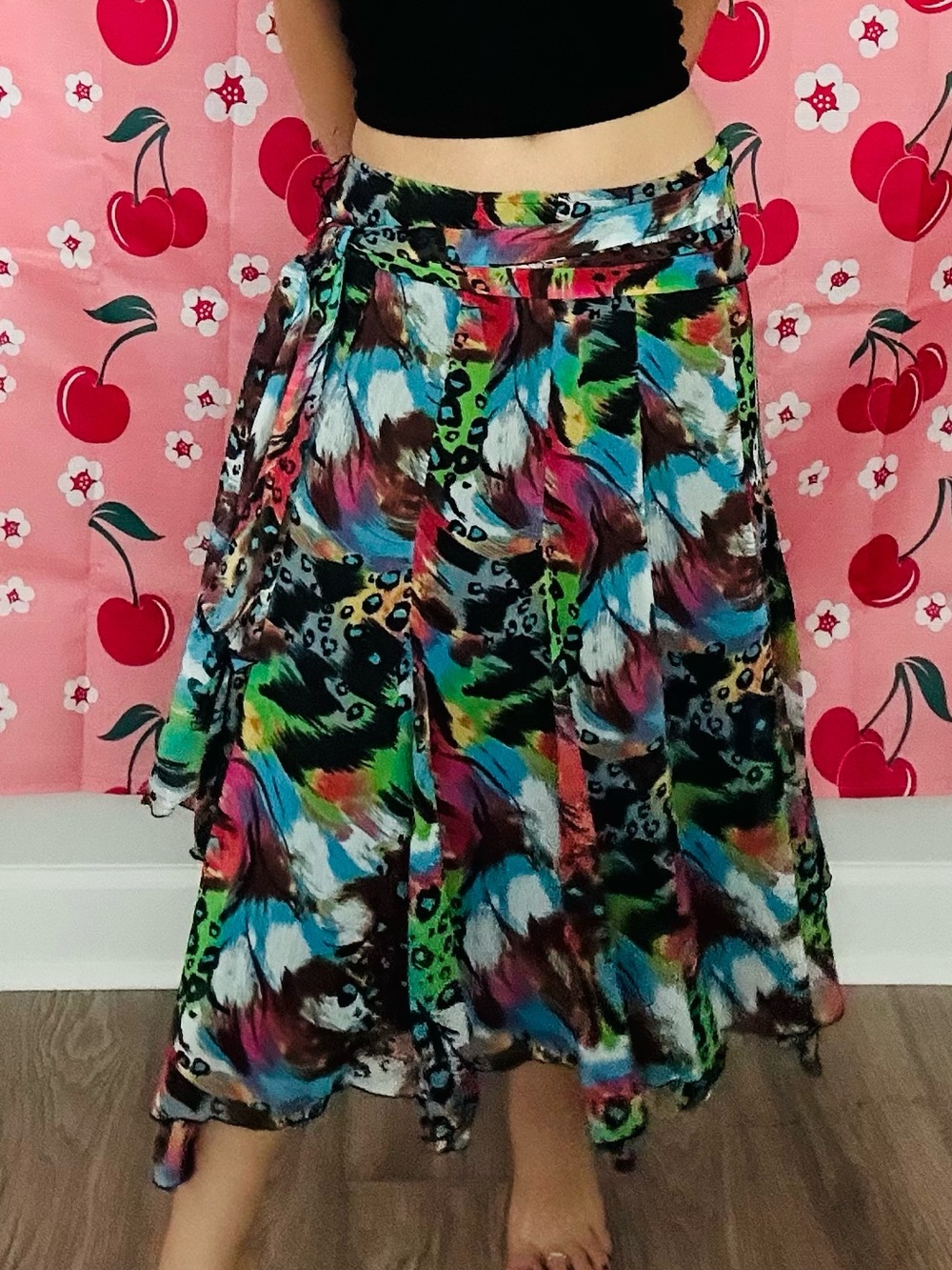 Multicolor Printed Circle Skirt